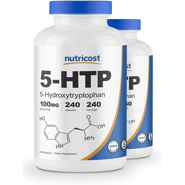 Nutricost 5-HTP 100mg, 240 Capsules (2 Bottles)