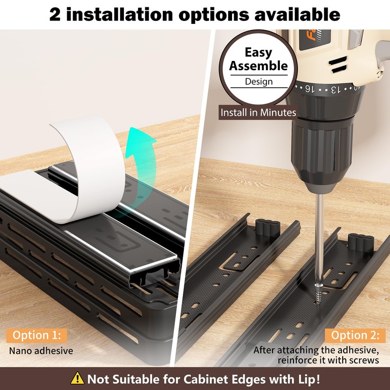 Pull Out Spice Rack Organizer for Cabinet, 2 Pack Widen