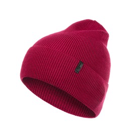 Molti Women's Warm Hat, 100% Wool Slouch Knitted Autumn/Winter Beanie for Hat, Choice of Colours, Size 55-60, red