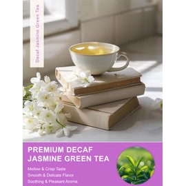 TeeLux Decaf Jasmine Green Tea Bags, Decaffeinated Jasmine Scented Green Tea, Pleasant Aroma & Smooth Taste, 100 Count