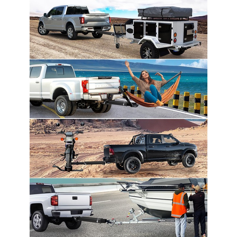 18 Inch Hitch Extender, 2-Inch Receiver 3,500 Lbs, Black, Boat