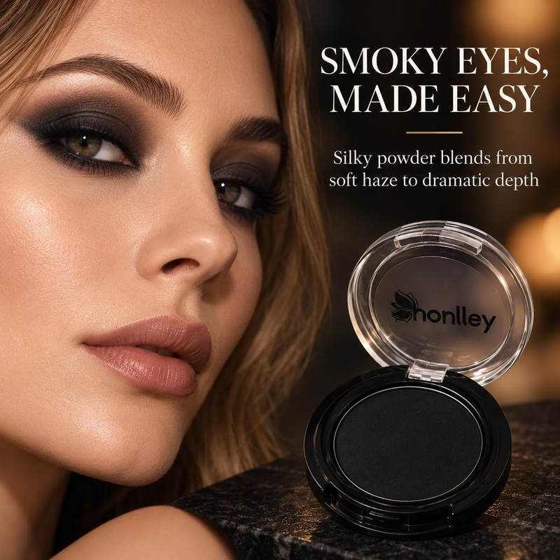 Single Black Eyeshadow Pressed Powder Compact Halloween Makeup