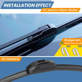 GSPSCN 3 Wipers OEM QUALITY Replacement For Hyundai Accent 2022-2012，Kona 2023-2018 /Kia Rio 2023-2012 Original Equipment Windshield Wiper Blades Set 26"+16"+11"(Set of 2)