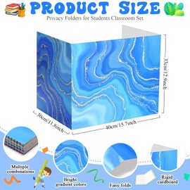 SATINIOR 24 Pcs Privacy Folders for Students, 12 Colors Desk Dividers Classroom Privacy Boards, Testing Dividers for Classroom Bulk, Study Panel for School Teacher Student(Vibrant Style)