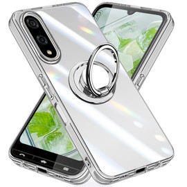 BASIO Active3 KYG04 Case, Clear with Ring, TPU Cover, Anti-Yellowing, Shockproof, Thin Case, Compatible with Car Holder, Anti-Slip, Drop Prevention