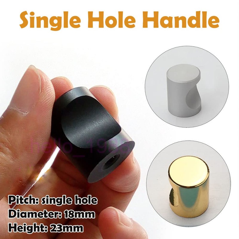 SagaSave 10 Pcs Black Cylinder Cabinet Knobs, Single Hole Aluminum
