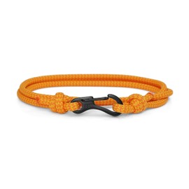 Sunset Zig Zag & Black Carabiner Climbing Bracelet, Made from Stainless Steel and Paracord, Adjustable, Handmade in The UK