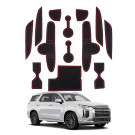SHAOHAO for 2024 2025 Hyundai Palisade Door Slot Mats 2025 Palisade Cup Holder Insert 2023 2024 2025 Hyundai Palisade SE/SEL/XRT/Limited/Calligraphy Console Mat Palisade 2023 2024 2025 Accessories Mat