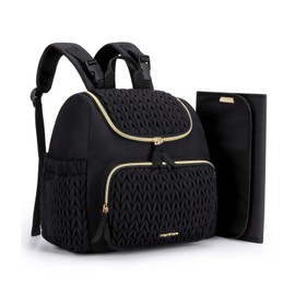 mommore Diaper Bag Small Diaper Backpack Stylish Baby Backpacks Travel Mini Maternity Bags with Insulated Pockets, Changing Pad, Stroller Straps