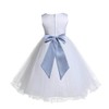 ekidsbridal White Tulle Rattail Edge Flower Girl Dress Wedding Tulle
