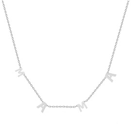 Mama Necklace For Women,Adjustable Silver Initial Letter Necklace Dainty Mama Necklaces Mom Jewelry Necklace New Mom Gift