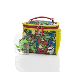 Zip & Zoe Kids Dino Thermal Insulated Lunch Box/ Bag with Compartments, Ice Pack and Handle PVC free and BPA free