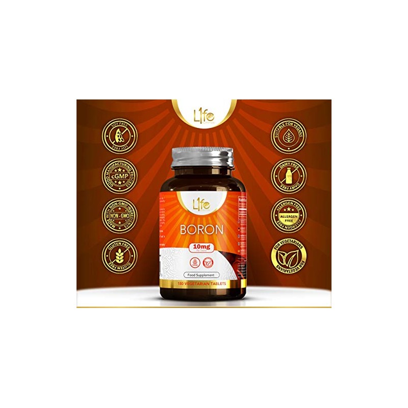 LN Boron Supplements | 180 High Strength Vegan Boron Tablets