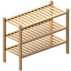 ROMGUAR CRAFT (Thick Bamboo Shoe Rack for Entryway, 3-Tier Free
