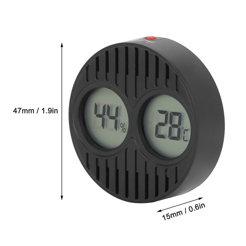 Round Hygrometer Thermometer ℃/℉ Digital Display High Accuracy Cigar Box