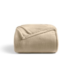 Cosy House Collection Everyday 1500 Series Fleece Blanket - Bedroom Essentials - All Season, Stays Fresh & Clean - Soft, Breathable & Skin-Friendly (Full/Queen, Tan)