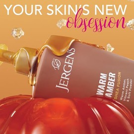 Jergens Warm Amber Shea Fusion, Loción Corporal Perfumada Para la Piel Seca, Loción Corporal Humectante con Manteca de Karité y Vitamina E, 414 ml