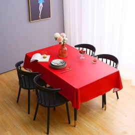 HiFEN 9ft x 4.5ft Plastic Tablecloth Rectangular Indoor-Outdoor Wedding Birthday Table Clothes Disposable Party Decorations Table Cover