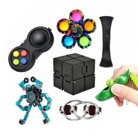 7 PCS Fidget Toys Adults Set,Relieves Stress Anxiety Fidget Toys for Kids and Adults with ADD,ADHD, Autism or Anxiety,Easter Basket Stuffers Gift for Kids Teen Cool Gadget