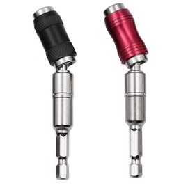 Chenshuo Magnetic Swiveling Bit Tip Holder,Magnetic Pivot Drill Frame,Universal Magnetics Connecting Rod Multiple Angles for Tight Spaces Corners,2 Pieces. Red and Black.