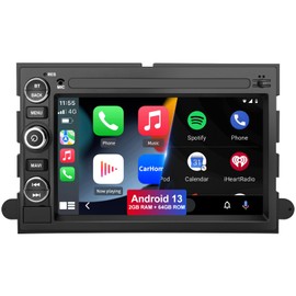 Android 13 Car Radio (2G+64G) Compatible for Ford F150 F250 F350 Fusion Edge Explorer Taurus Freestar, Car Stereo Audio with Wireless CarPlay/Android Auto SWC GPS WiFi Bluetooth FM RDS DSP