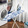 Nuxovilar White Background with Blue Floral Vines Ironing Board Cover,