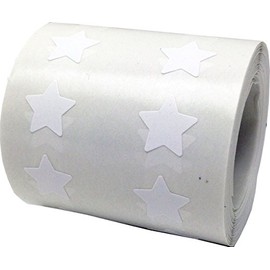 White Star Shape Stickers 0.50 Inch 1,000 Adhesive Labels