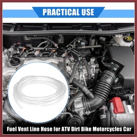 HEROFFIX Fuel Vent Line Hose, 0.2"x197" 5mm x 5m Gas Line Petrol Hose Tube Universal for ATV Dirt Bike Go Kart Durable Polyurethane Clear Replace Parts