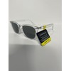Foster Grant Polarized crystal transparent sunglasses with grey lenses. 100%