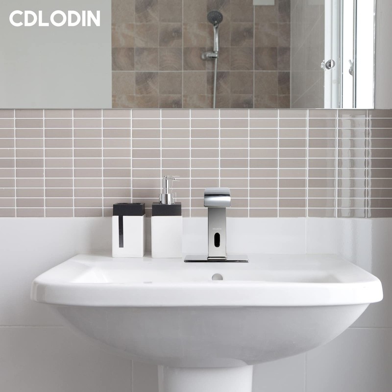 CDLODIN Automatic Sensor Touchless Bathroom Faucet, Modern Chrome Bathroom Faucet
