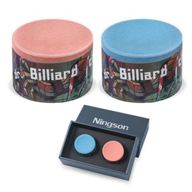 Pool Cue Chalk 2 Pack, Premium Round Pool Stick Chalk Billiard Table Accessories for Professional Tournament, Clubs, Bars, Home (Outstanding Performance, Reduce Miscue, Durable)- Blue & Pink Chalk