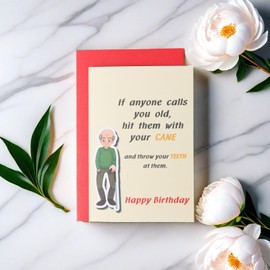 ORYCOOL Funny Birthday Cards for Men,Husband Birthday Card,Male Birthday Card, Dad Birthday Card(Cane)