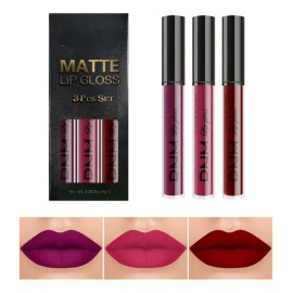 Kit Lápiz Labial Líquido Mate De Larga Impermeabl Y Duración