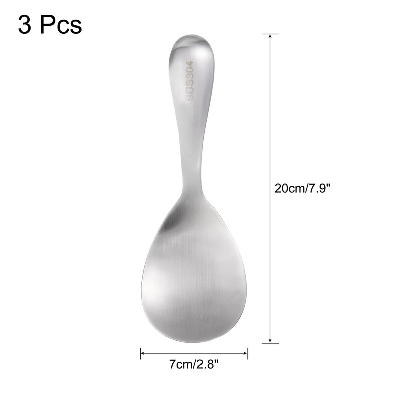 sourcing map 3 Pcs Stainless Steel Rice Paddle Non-Stick Rice
