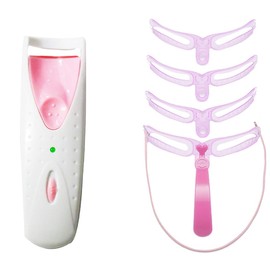 Elektrische Wimpernzange, Beheizte Wimpernzange mit Silikon-Heizkissen, Schnelle Erwärmung Natürliches Curling Lash Styling Tool für Frauen Make-up (Set C)