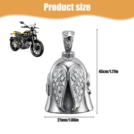 dinghaole Motorcycle Bell, Angel Guardian Riding Bell with Chain, Angel Motorcycle Biker Bell, Biker Luck Bell, Angel Motorcycle Biker Bell, Gift for Man Husband, Motorcycle Accessories Gifts