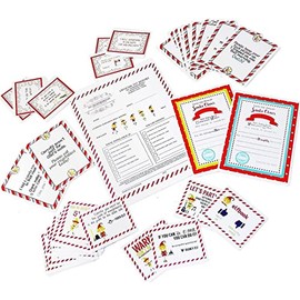 Silly Goose Gifts Elf Notes Activity Calendar Count Down Kit with Bonus Letter from Santa and Checklist Stationary Paper Craft 32pc