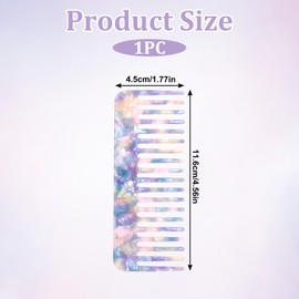 Bewudy Curling Comb, Antistatic Tooth Comb, Women's Hairdressing Styling Comb, Coarse Teeth Hair Brush for Men and Women, Men for Curls and Long Hair (Purple)