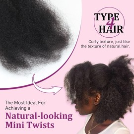 Sangtok 14 inch Afro Kinkys Bulk Human Hair, 100% 4C Human Hair for Dreadlock Extensions,Repair Locs,Mini Twists and Braids (50g/Pack), 30