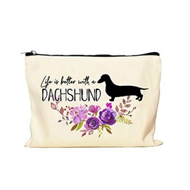 DogLoverStore Dachshund Life is Better Makeup Bag