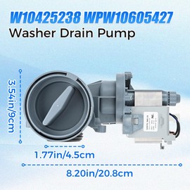 Teengse W10425238 WPW10605427 Washer Drain Pump Compatible with Whirlpool Duet/Maytag Amana Crosley Washing Machine, Drain Pump Replacement Parts W10799064 W10799065 W10903216 W10918044 AP6023357