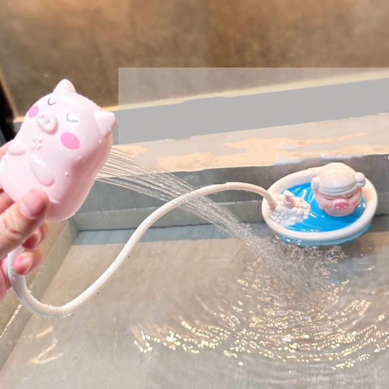 Electric Baby Bath Toy Piggy Shaped Water Spraying Head Endless