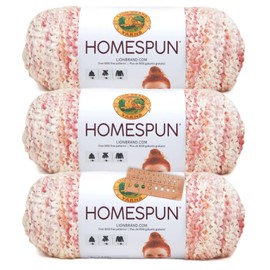 Lion Brand Yarn - Homespun - 3 Pack with Pattern Cards in Color (Parfait)