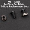 24 Sets M5 Mlok T-Nuts & Screws Replacement Sets Steel,