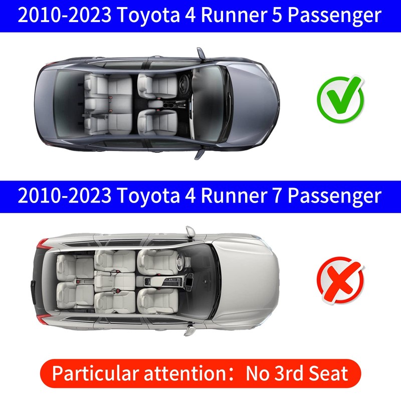 Rongtaod Cargo Mat Compatible with 2010-2024 Toyota 4Runner 5 Seats