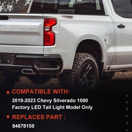 Lathsy LED Tail Light Compatible With 2019-2023 Chevy Silverado 1500 Right Passenger Side Replace Part Number 84678150