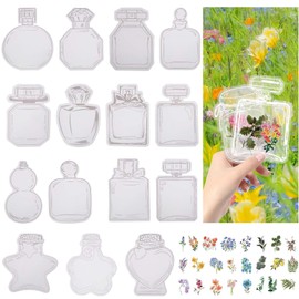 Bwetomk 60Pcs Transparent Dried Flower Bookmarks Transparent Bottle Bookmark Handmade Pressed Flower Bookmarks Floral Page Clips for DIY Craft Home Book Reading Scrapbook Beautiful Flower Page