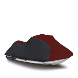 Black/Burgundy Heavy-Duty PWC 600D Jet Ski Cover Compatible for Sea Doo Sea-Doo Bombardier Wake 215 hp 2007 2008