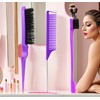 Purple Hair Styling Comb Set, 3 Pieces, Rat Tail Comb,Slick
