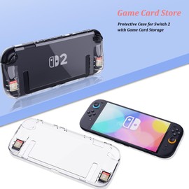 LEPEYMDA Protective Case for Switch 2(2025), Durable TPU Clear Protective Cover with Game Card Storage Function, Anti-Slip, Shock-Proof, Anti-Scratch